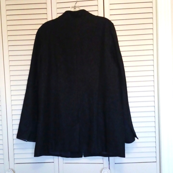 EILEEN Fisher Wool Blend Leather Trim Jacket, Size Large - Picture 7 of 13